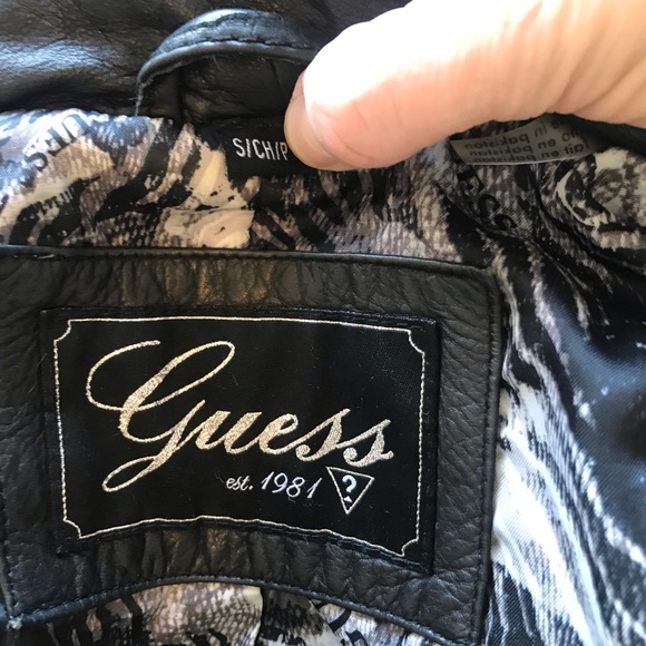Guess Black genuine leather bomber jacket - Picture 8 of 8